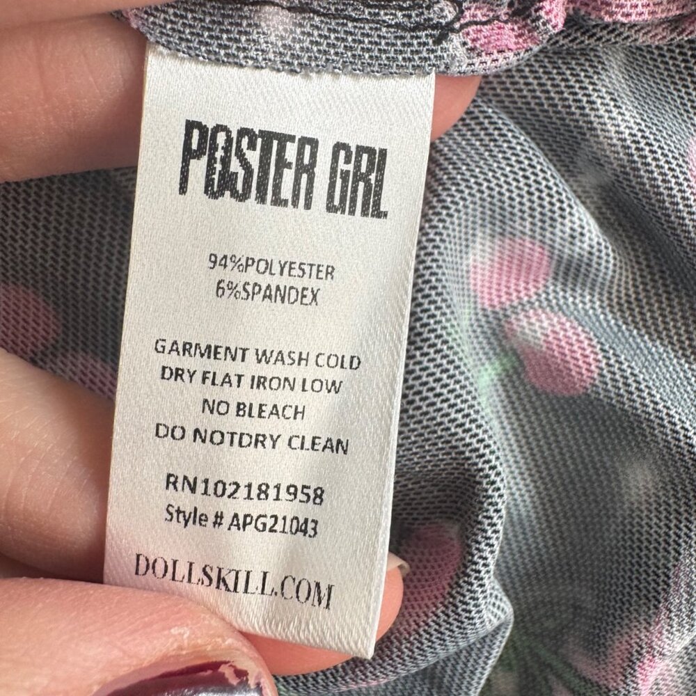 Dolls Kill Poster Girl Top Choose Your Cherry Baby T Ruched XS - Picture 8 of 8